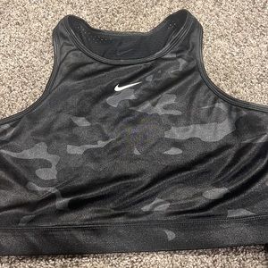 EUC Nike Sports Bra Large Black and Gray Shimmer